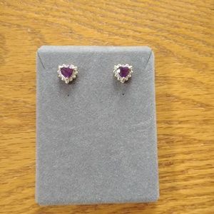 Amethyst and diamond earrings